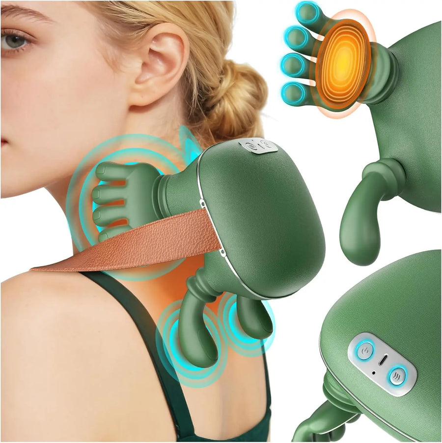 Wireless Neck & Back Massager with Heat — 4D Kneading Shiatsu Deep Tissue